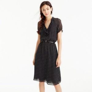 J Crew Black Swiss Dot Silk Dress| Size 6